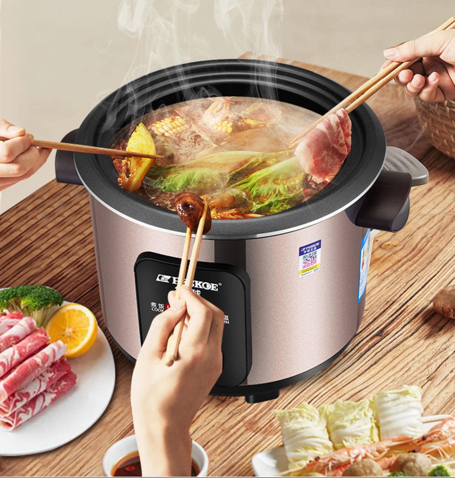 NIBHZ Cuiseur à Riz de 3 litres, pour 1 à 4 Personnes, Prend en Charge Le Préréglage et Le Maintien au Chaud, Multifonctions pour Faire