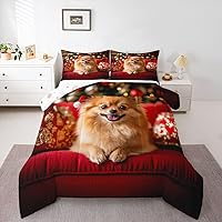 Vista 34 de Juego de edredón de perro lindo para niños, juego de ropa de cama con estampado de carlino de dibujos animados para niños y adolescentes, juego