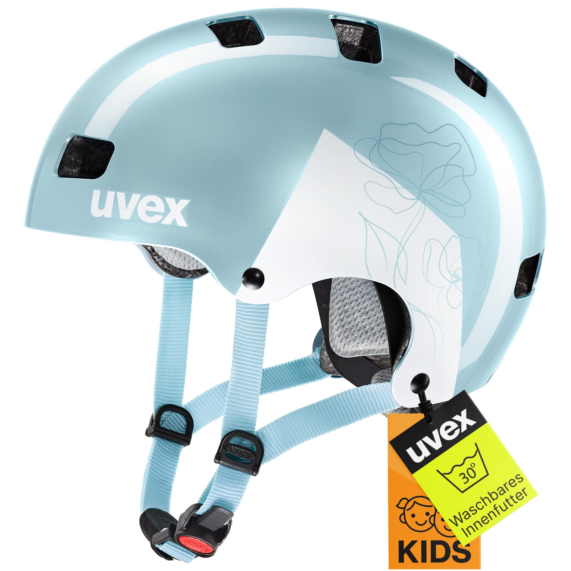 uvex Kid 3 - robuster Fahrradhelm für Kinder- individuelle Größenanpassung - optimierte Belüftung - Cloud-White - 51-55 cm