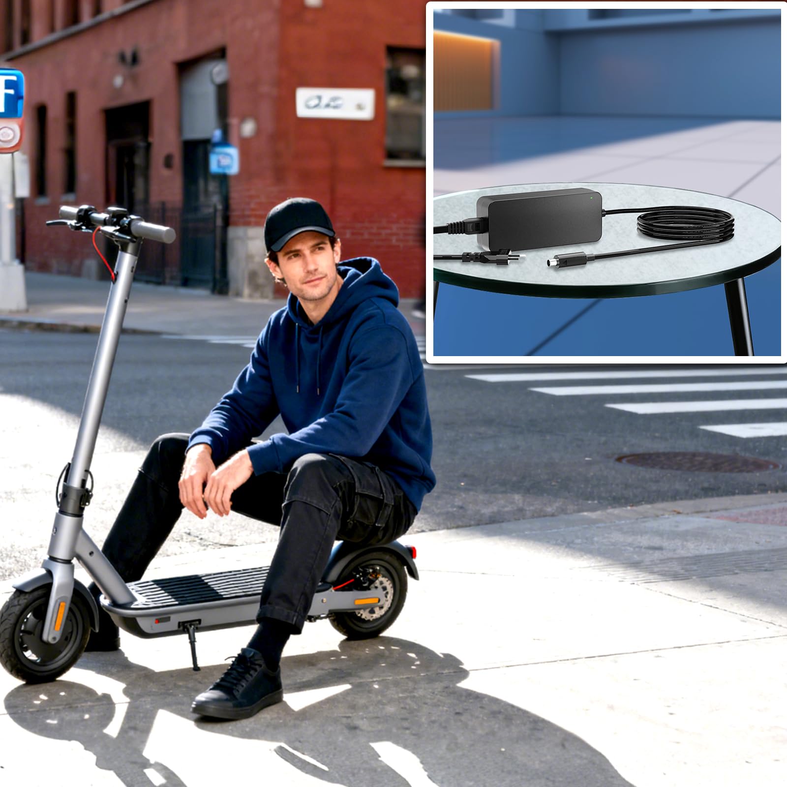 Caricabatterie 42 V per Segway Ninebot Scooter ES2, ES4, E22, F2, E2 Pro, KickScooter Pro, Adattatore di alimentazione