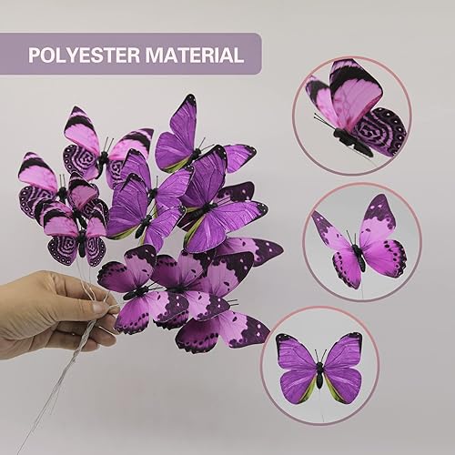 Miniatura 2 de Daelyn Decoración de pared de mariposa 3D, manualidades, decoración de mariposa, adecuada para el hogar, arreglo floral, boda, fiesta, regalo de