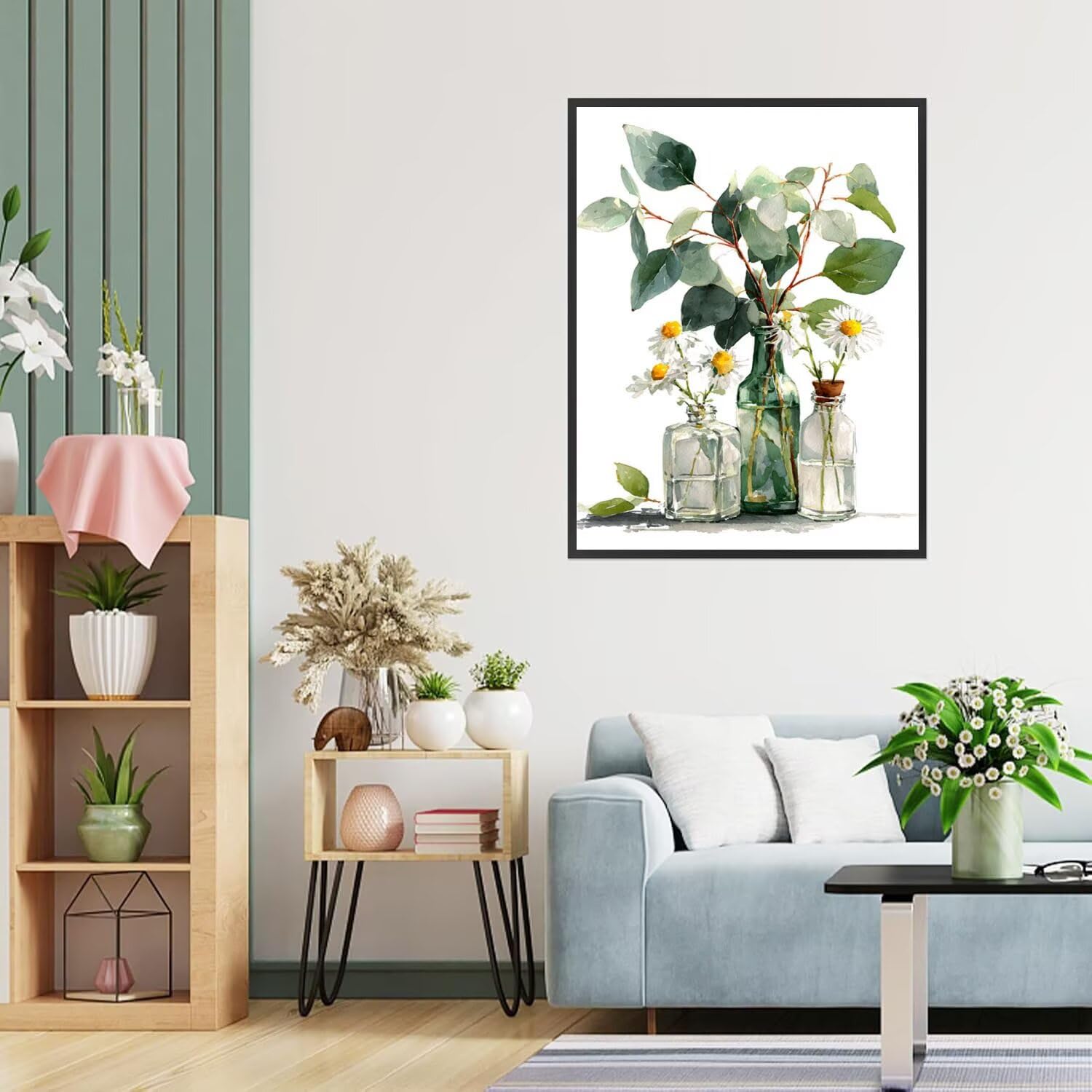 Dipingere con i Numeri Adulti piante, verde Dipingere con i Numeri Bambini DIY Kit, Set Premium con Pennelli, Decorazione Casa & Creativo Regalo di Compleanno, Attività di Tempo libero 90x120cm z-487