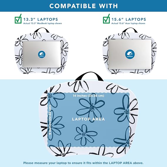 LAPGEAR MyStyle Lap Desk Brushed Flower, Fits 15.6 Laptops