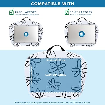 LAPGEAR MyStyle Lap Desk Brushed Flower, Fits 15.6 Laptops