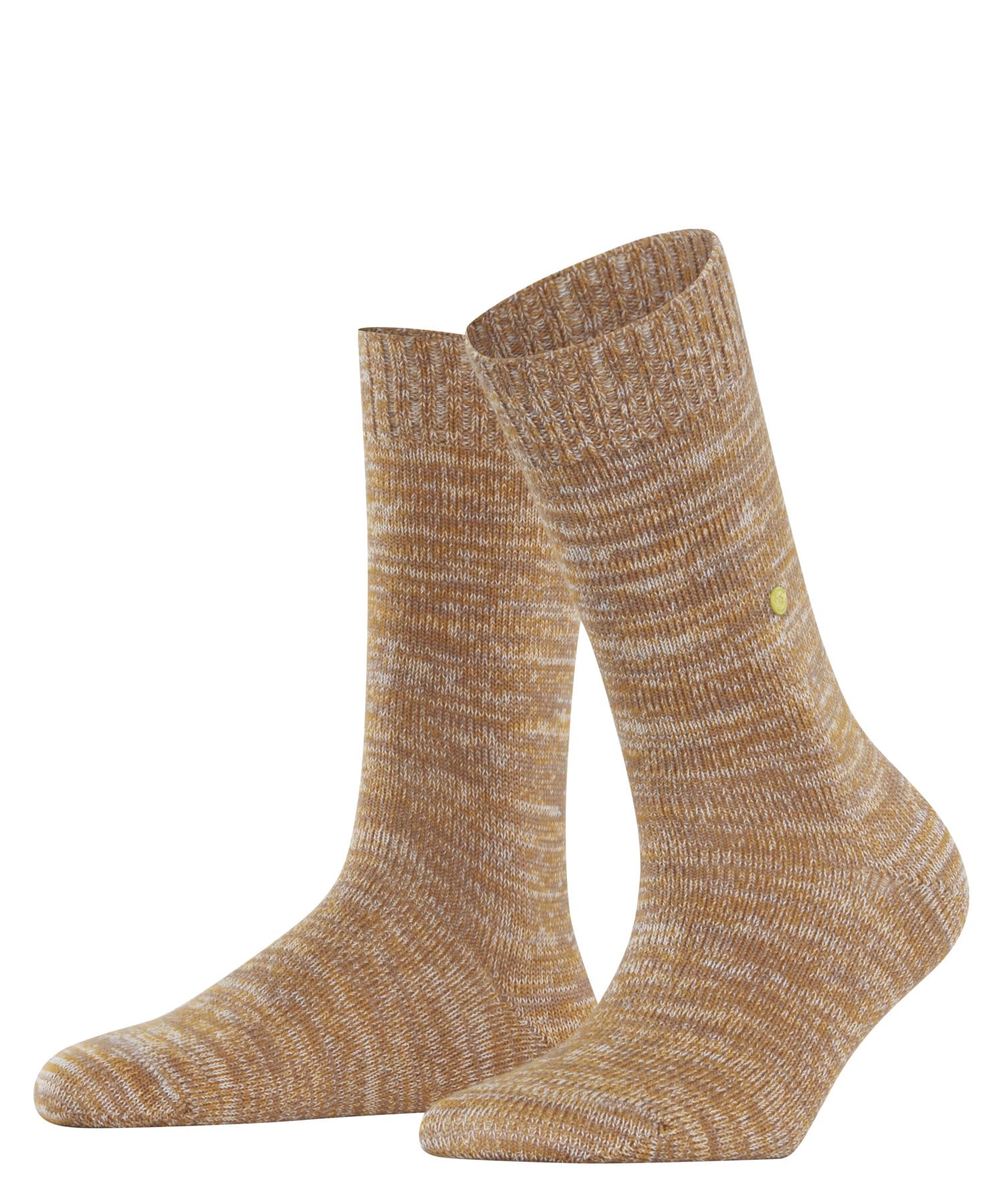 Burlington Women's Knittingham W So Wool Cotton Patterned 1 Pair Socks, Brown Camel 5038, 3.5-7