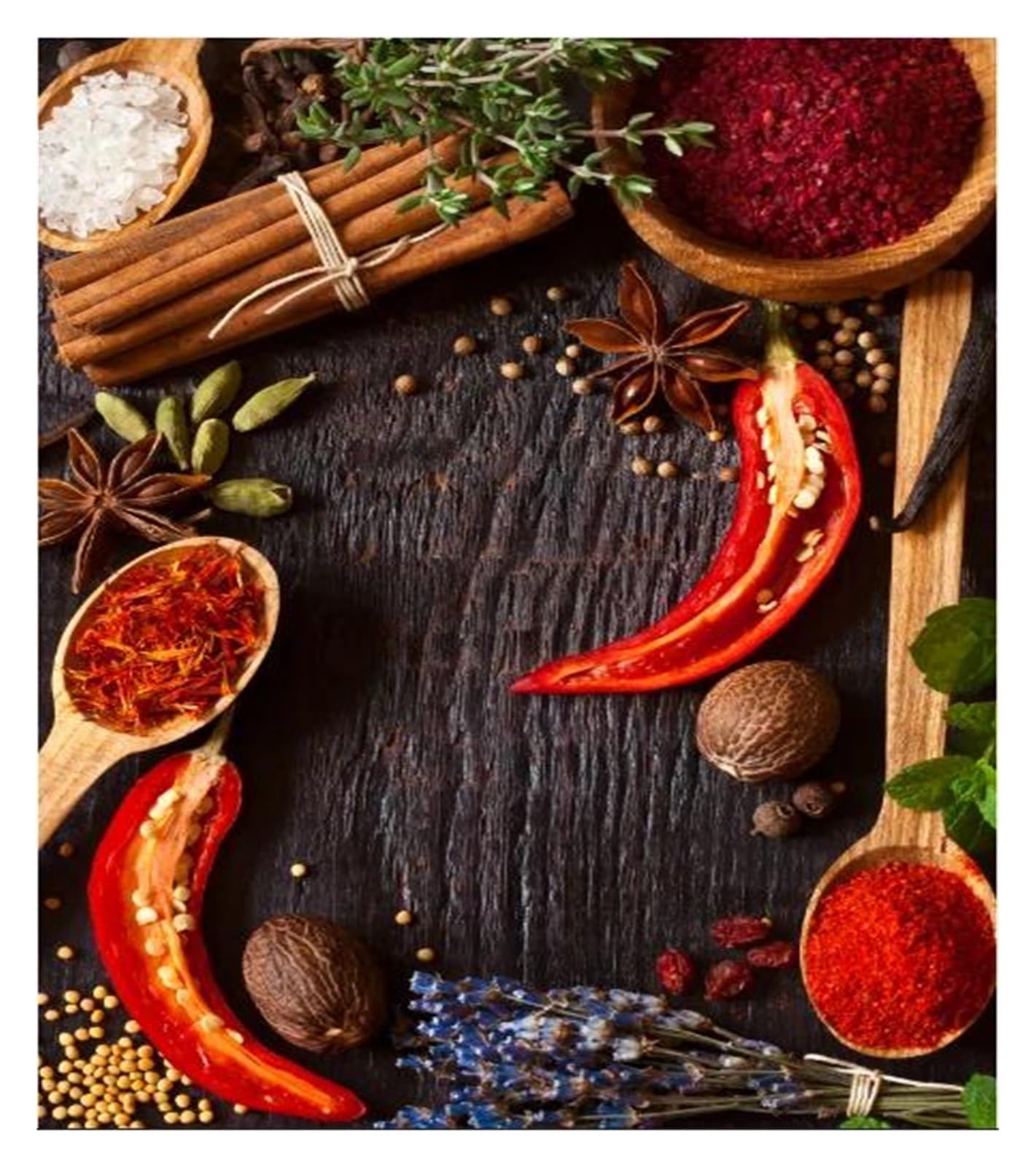 Tableau d'assaisonnement de cuisine 30x40cm impression sur toile