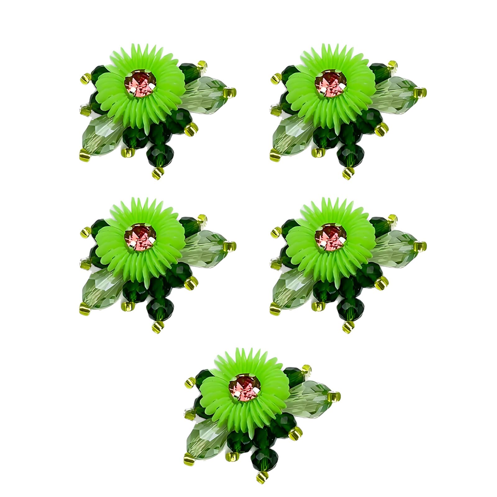 Tsophreniq 5Pcs Handwoven Floral Clusters Flower Appliques for Garment Shoe Hat and Bag Decoration Sewing Craft Supplies Hat Decoration Florets