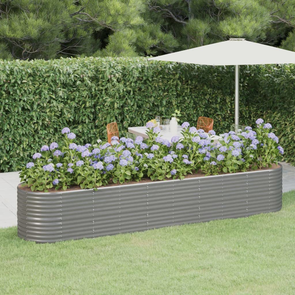 Jardinière en acier galvanisé avec revêtement en poudre de qualité supérieure gris