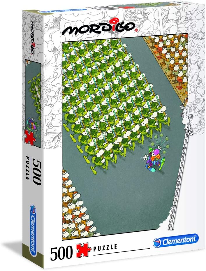 Clementoni - 35078 - Mordillo Puzzle - The March - 500 Pieces - Made in Italy - Jigsaw Puzzles for Adult