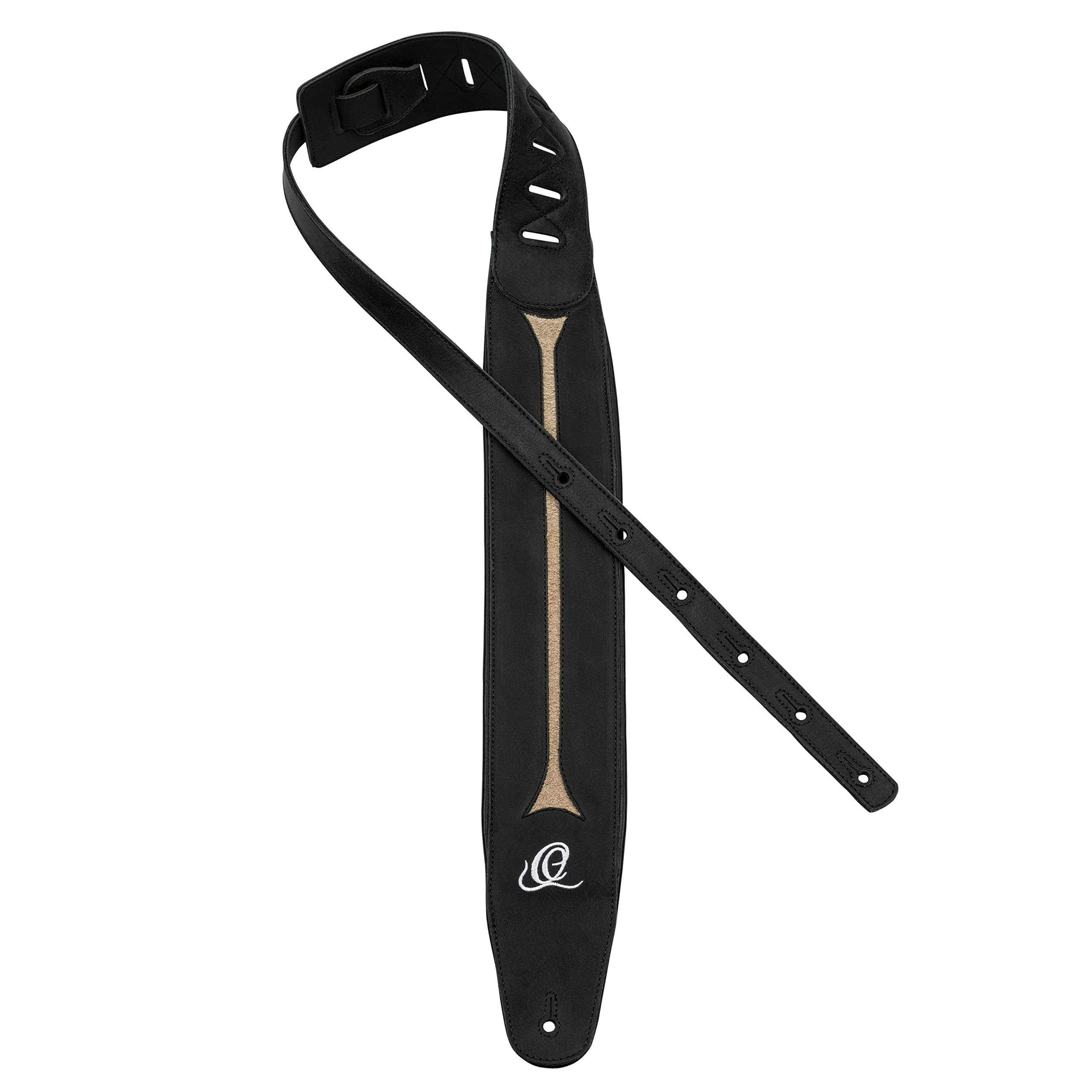 Ortega Guitars Klasyczny skórzany pasek do gitary basowej 3 1/2 cala (OSBS-2)