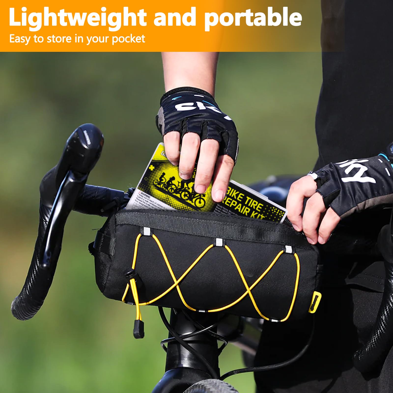 GMUFTIR Parches Bicicleta, 44 Piezas Kit Repara Pinchazos Bicicleta con Parches Bicicleta Autoadhesivo, Palanca para Neumáticos, Caja de Accesorios, para Cámaras de Bicicleta, Moto, MTB — view 7