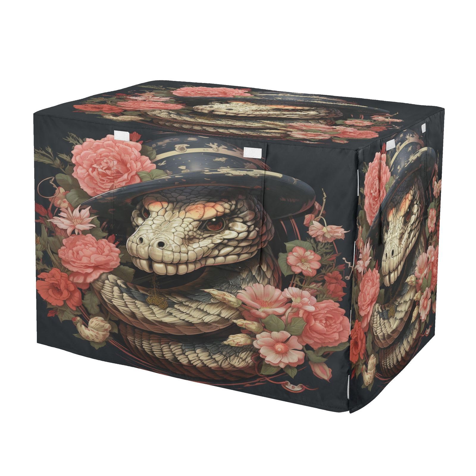 Housse de cage chien et chat motif crâne serpent rose imperméable