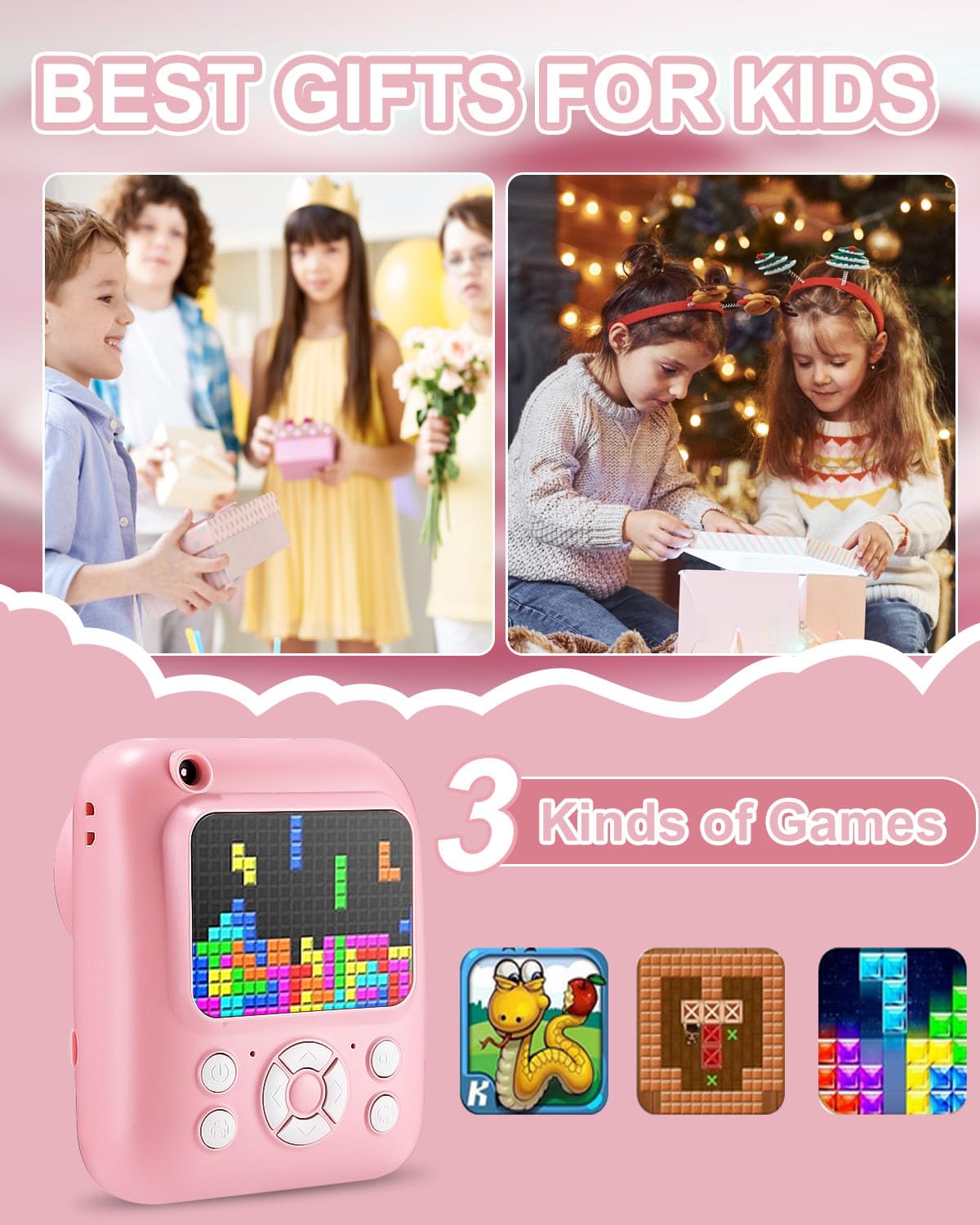Kindercamera Instant Camera, 2,4 inch scherm Kindercamera