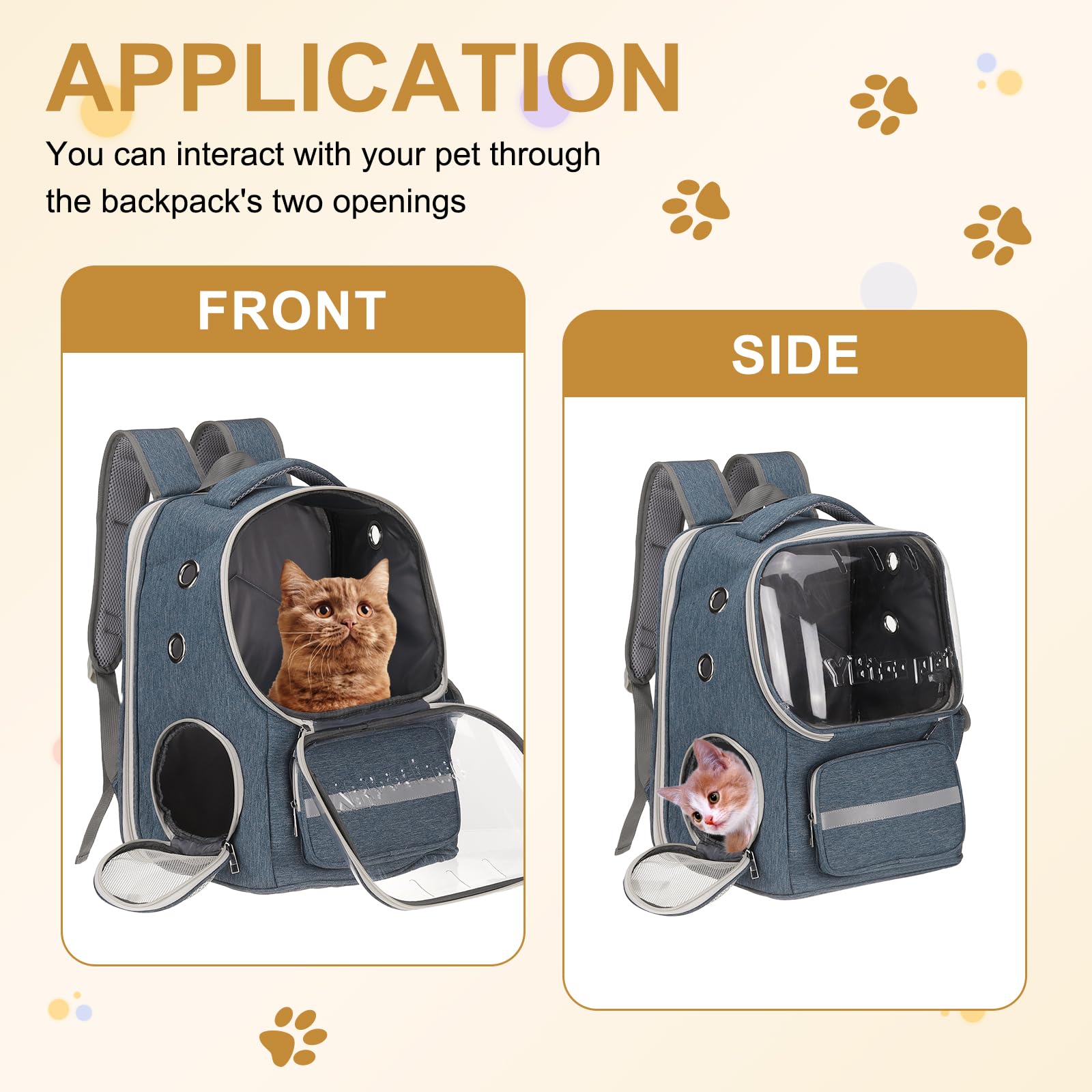 QUARKZMAN Mochila Transportadora para Mascotas, Portátil Y Ventilada, Tela Oxford, Bolsa De Viaje para Perros Y Gatos con Cubierta Transparente 14.17" (Azul, 1 Unidad)