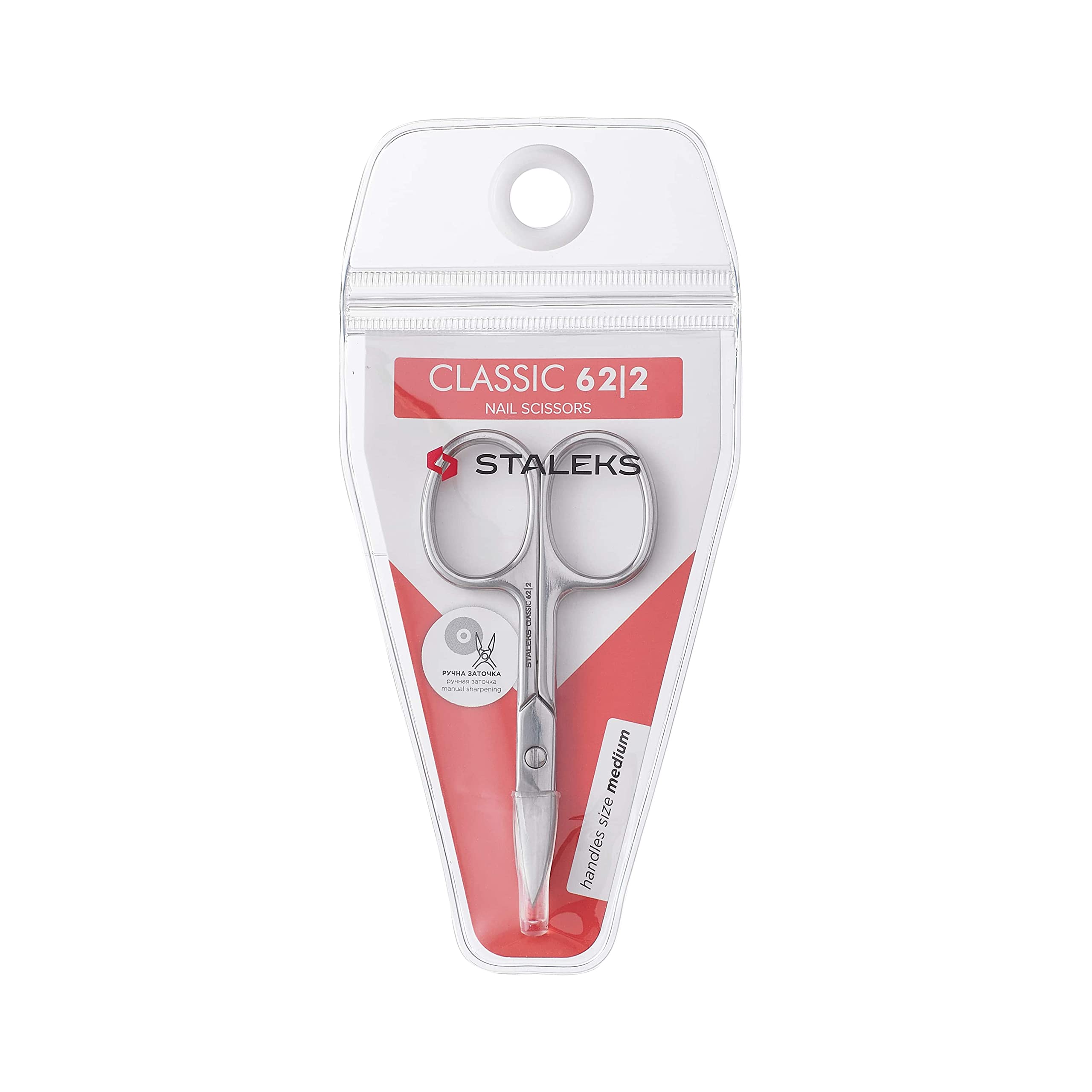 STALEKS - Classic 62 Forbici per unghie, affilato manualmente, taglio preciso, strumento in acciaio INOX con finitura lucida, SC-62/2