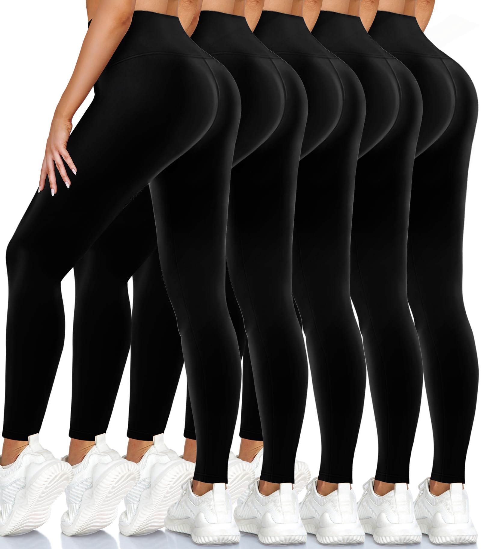 Diu Life 5 Pack High Waist Biker Shorts for Women - Buttery Soft 8" Womens Shorts for Workout, Yoga, Athletic