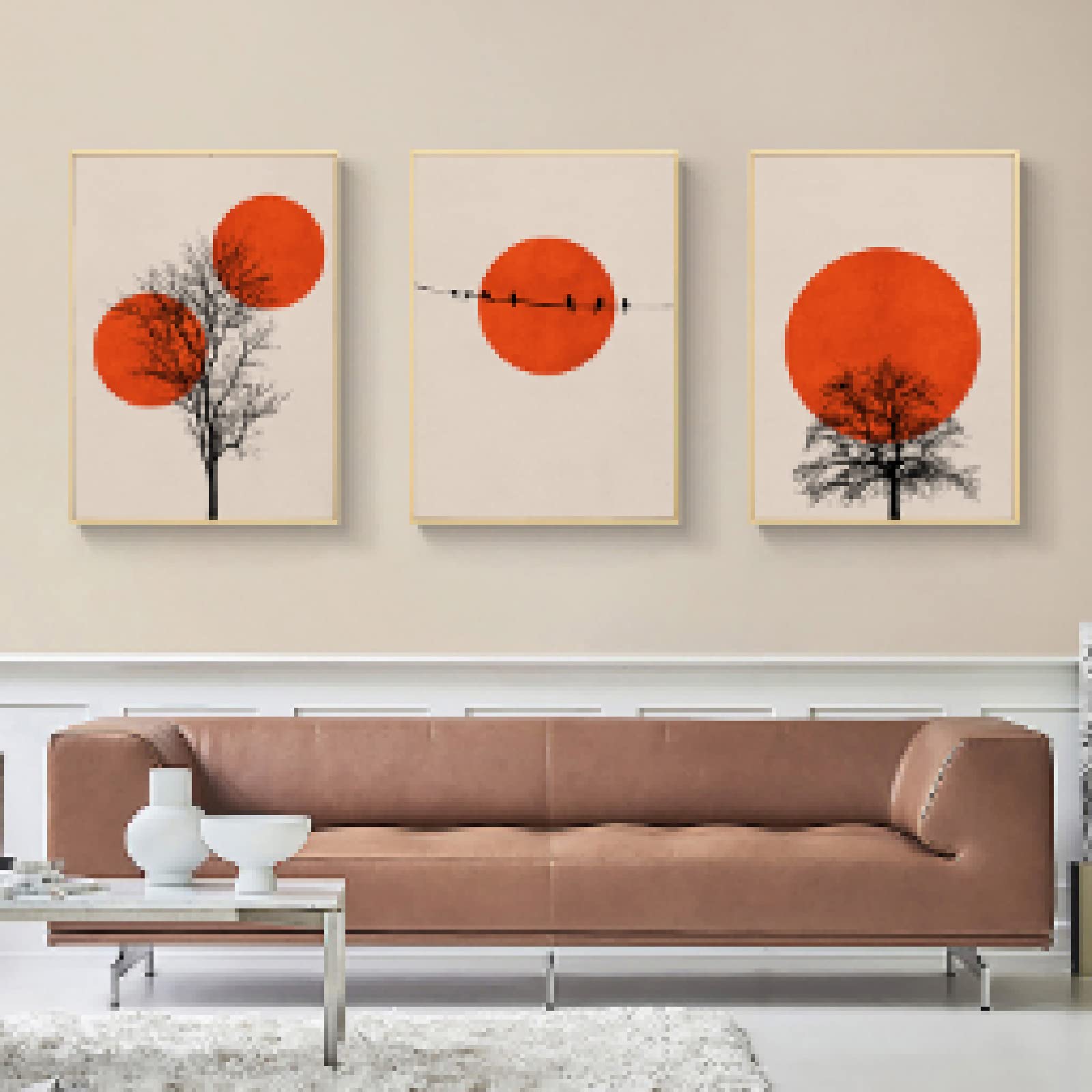 Coole Abstrakte Wandkunst In Orange: Modernes Leinwandbild 40x60 Cm Für Wohnzimmer, Büro & Mehr