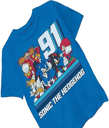 Miniatura 3 de SEGA Camiseta de Sonic The Hedgehog para niños, con Sonic, Tails y Knuckles, The Hedgehog Trio, camiseta oficial