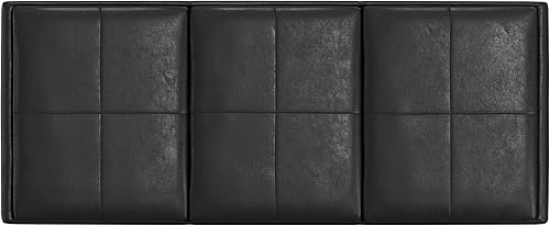 Miniatura 44 de Otomana rectangular de almacenamiento de cuero sintético Simpli Home Avalon., Cuero, Marrón Azul,Marrón Chocolate,Cloud gris,Gris oscuro,Azul