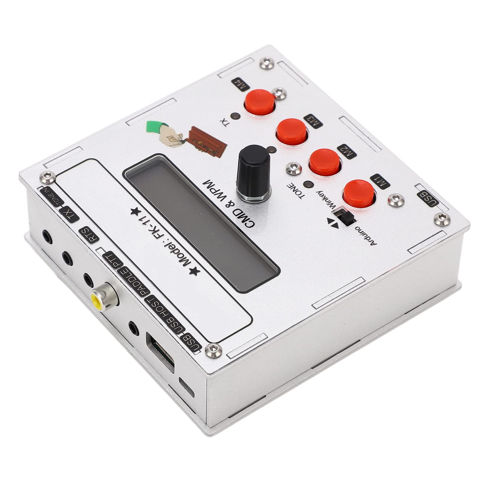 Oumefar K3NG Keyer Hochflexibler Open-Source-CW-Morsecode-Keyer aus Aluminiumlegierung für LCD-Display-Tastatur, Perfekt für Radio-Enthusiasten und Hobbyisten