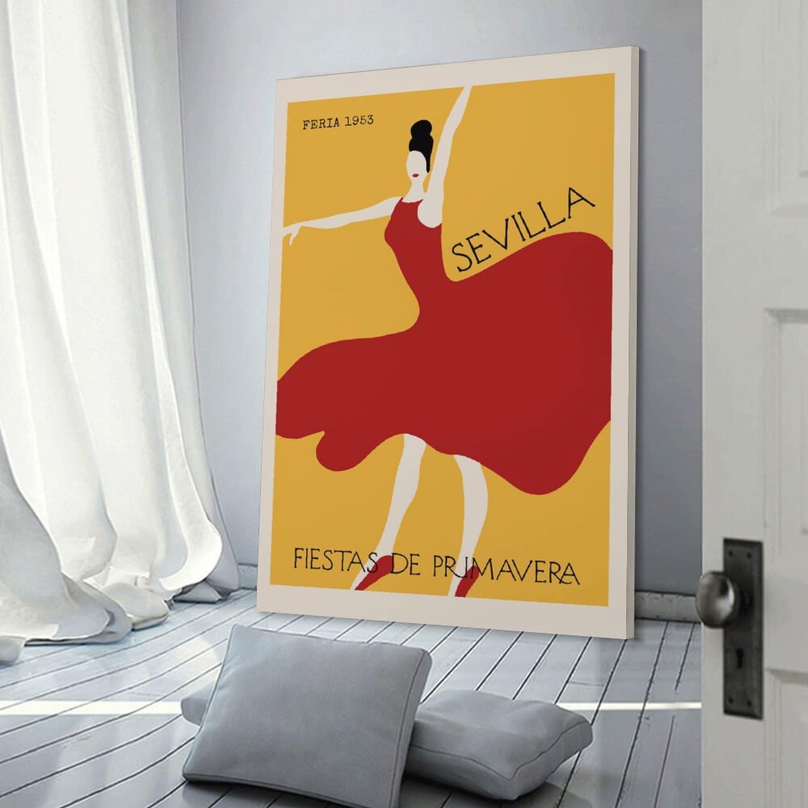 Junmoney Spain Feria Festival Wall Decor Canvas Print, 24x36inch(60x90cm), for Living Room, Bedroom Or Home Office, Home Decor Gift with Stylish Appeal