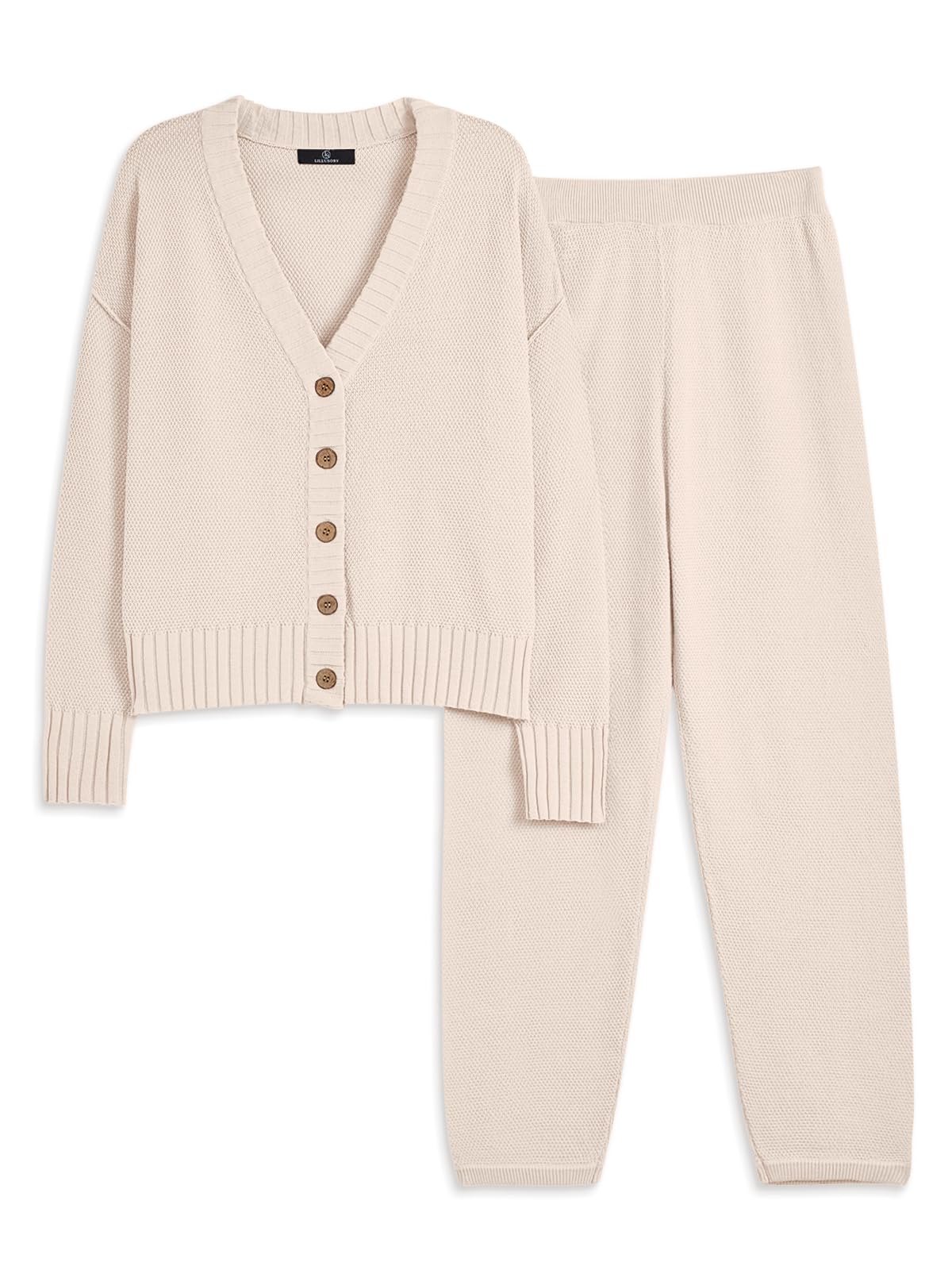 LILLUSORY Women 2 Piece Sweater Matching Lounge Sets 2026 Fall Outfit