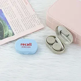 Pacote com 2 estojos para lentes de contato, estojo colorido para contatos de viagem, espelho embutido com kit de ferramentas de removedor, caixa de armazenamento de lentes de contato com mini formato