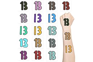 13 Tattoos Number Temporary Tattoos Stickers