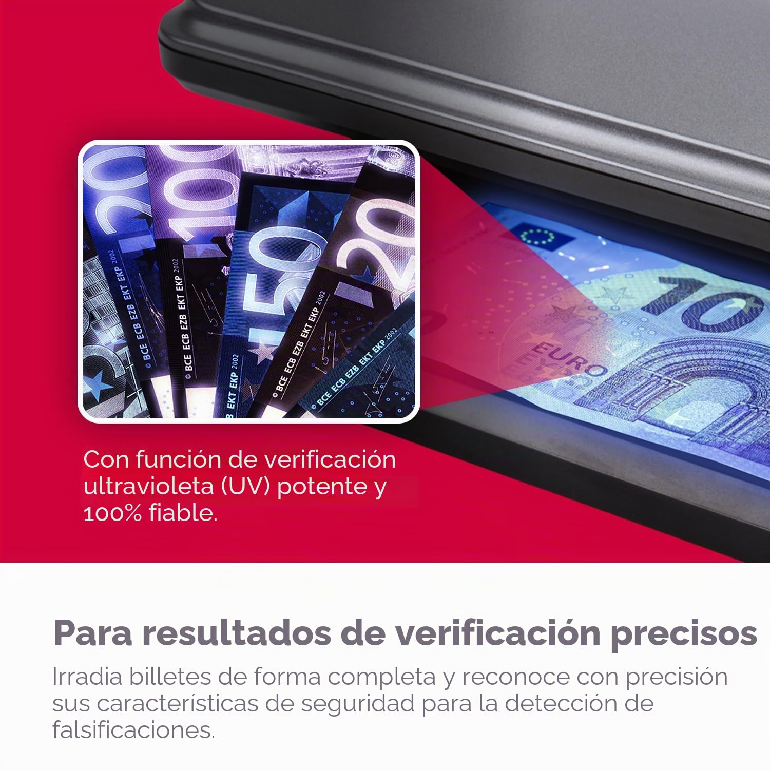 Olympia Detector de billetes UV 586 | Comprobador de billetes para billetes | comprobador de billetes falsos con lámpara UV 9 W | Prueba de billetes y billetes | Detector de billetes | sin
