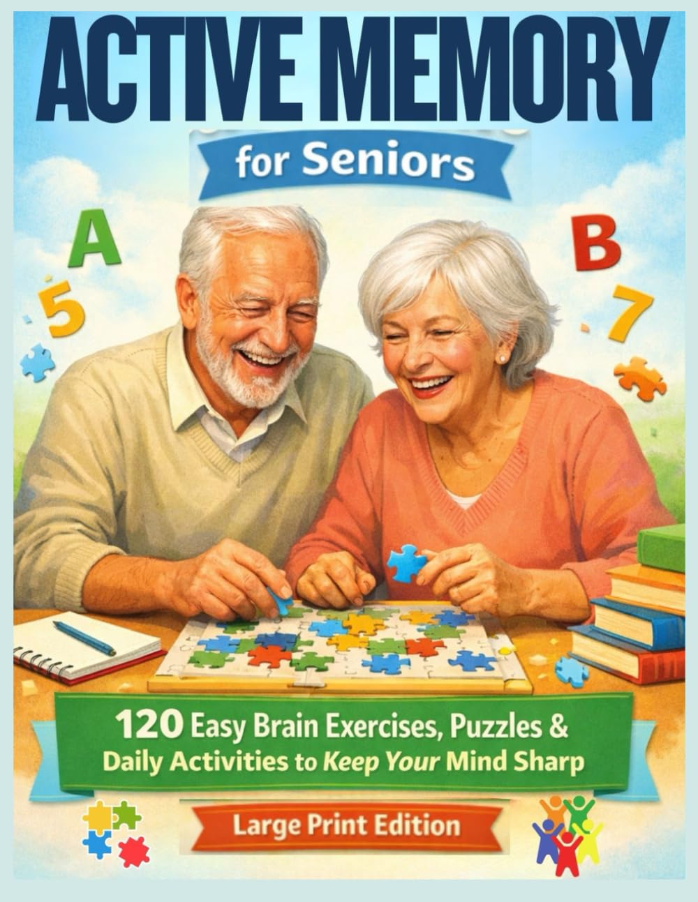 Active Memory for Seniors: 120 Easy Brain Exercises, Puzzles & Daily Activities to Keep Your Mind Sharp – Large Print Edition