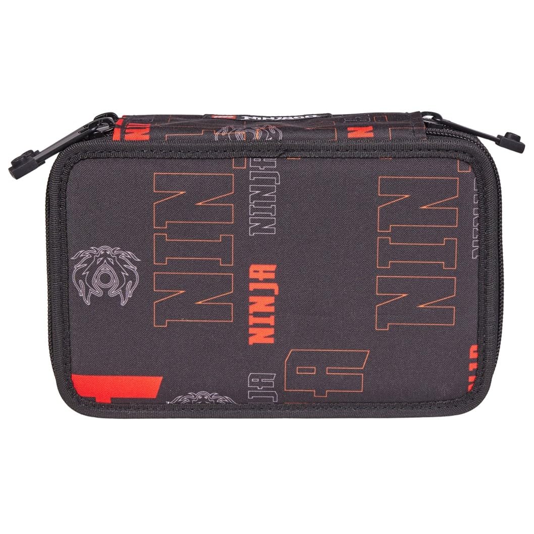 SKANDO BAGS Estuche Lego Ninjago - Organización elegante para utensilios de escritura con 3 compartimentos, cremalleras seguras y detalles únicos de Lego 1x1, Dragon Energy
