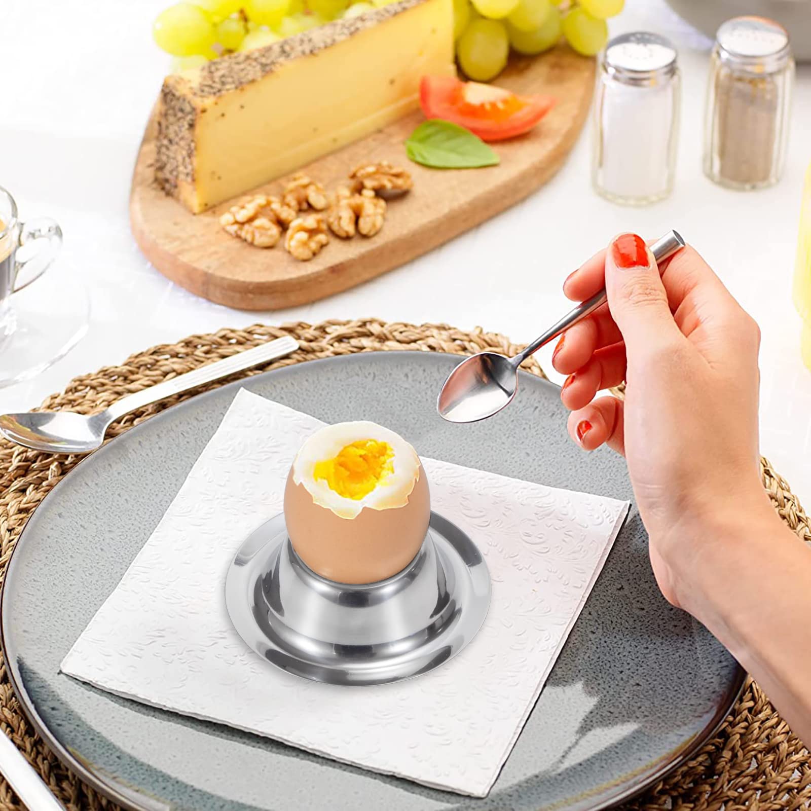 Support Pour Tasses D'œufs Durs En Acier Inoxydable, 4 Pièces, Support Pour œufs, Cuisine, Petit Déjeuner, Porte-outil De Cuisine, Outil De Cuisine, Gadgets De Cuisine