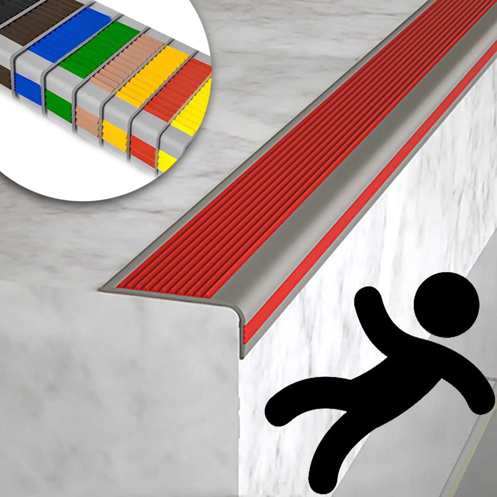 Protection des bords en caoutchouc pour escalier : finis les glissades et les nez de marche usés