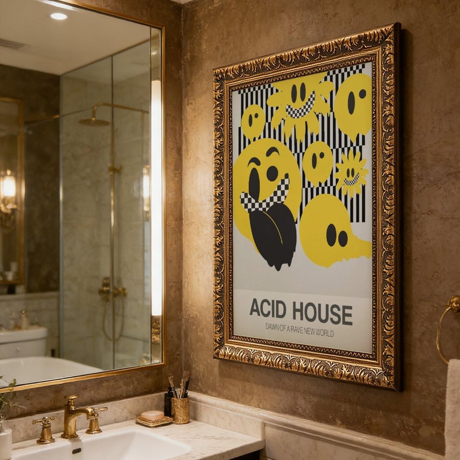 Acid House, poster musicale su tela, decorazione per camera da letto, ufficio, stanza, regalo, 40,6 cm L x 61 cm W