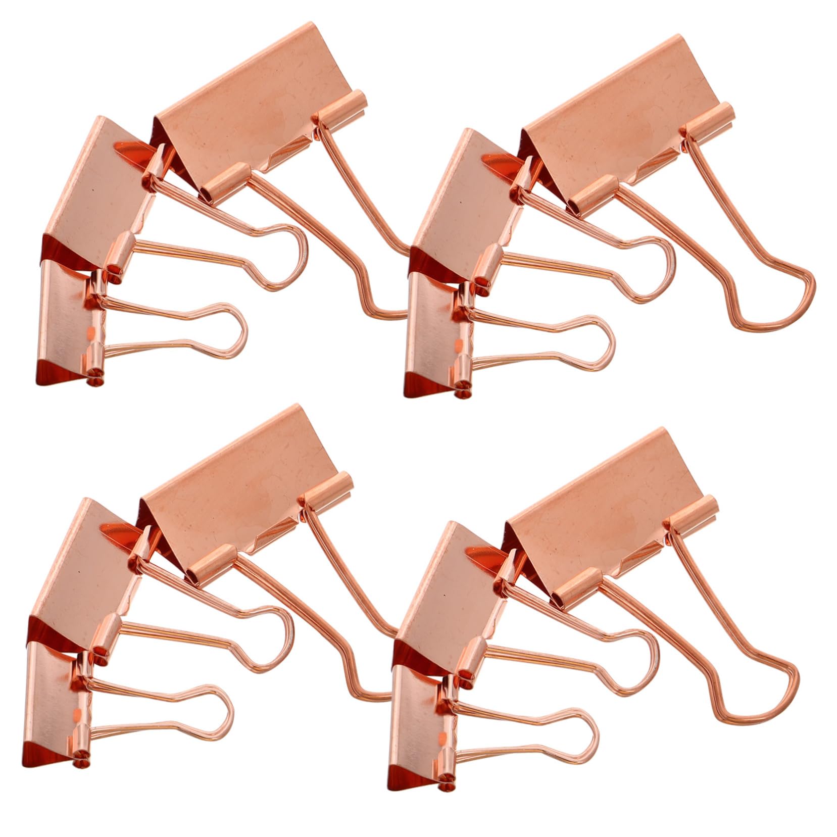 Gadpiparty 42pcs Rose Gold Binder Clips Medium Size Metal Office Clips Sturdy Portable Document Clamps for School and Home Use