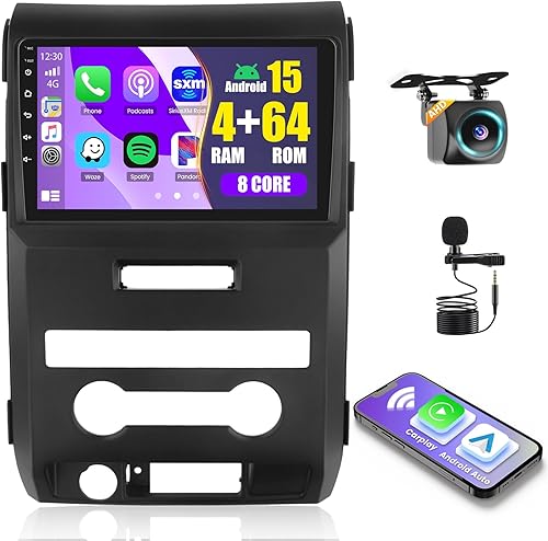 Vista 11 de [DSP] Roinvou Radio para Ford F150 F-150 2009 2010 2011 2012, pantalla táctil de 9 pulgadas para estéreo de coche F150, compatible con enlace