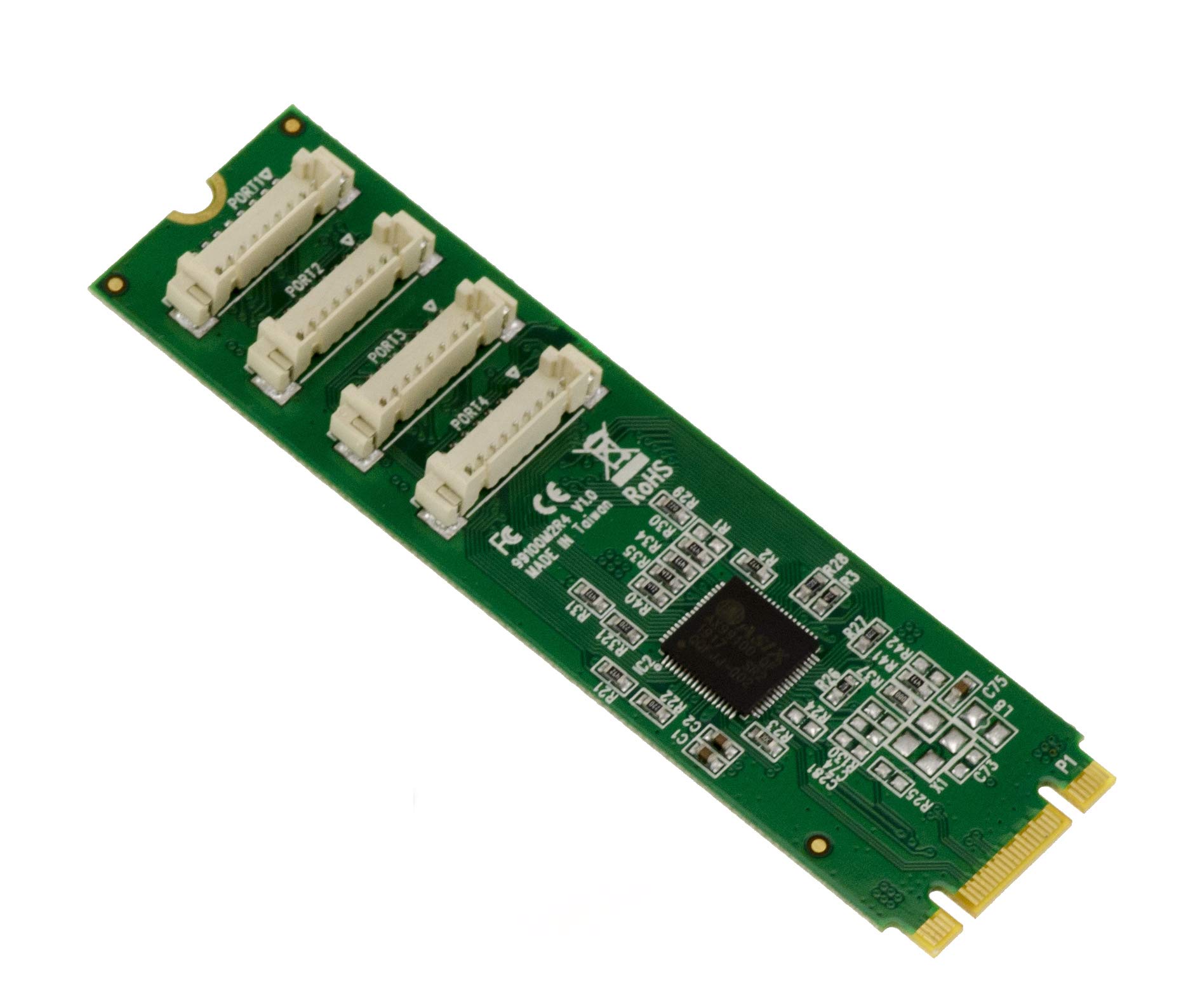 KALEA-INFORMATIQUE Tarjeta controladora M.2 (M2 NGFF) PCIe M o B+M Key Tipo 4 Puertos COM RS232 DB9 UART con chipset ASIX AX99100