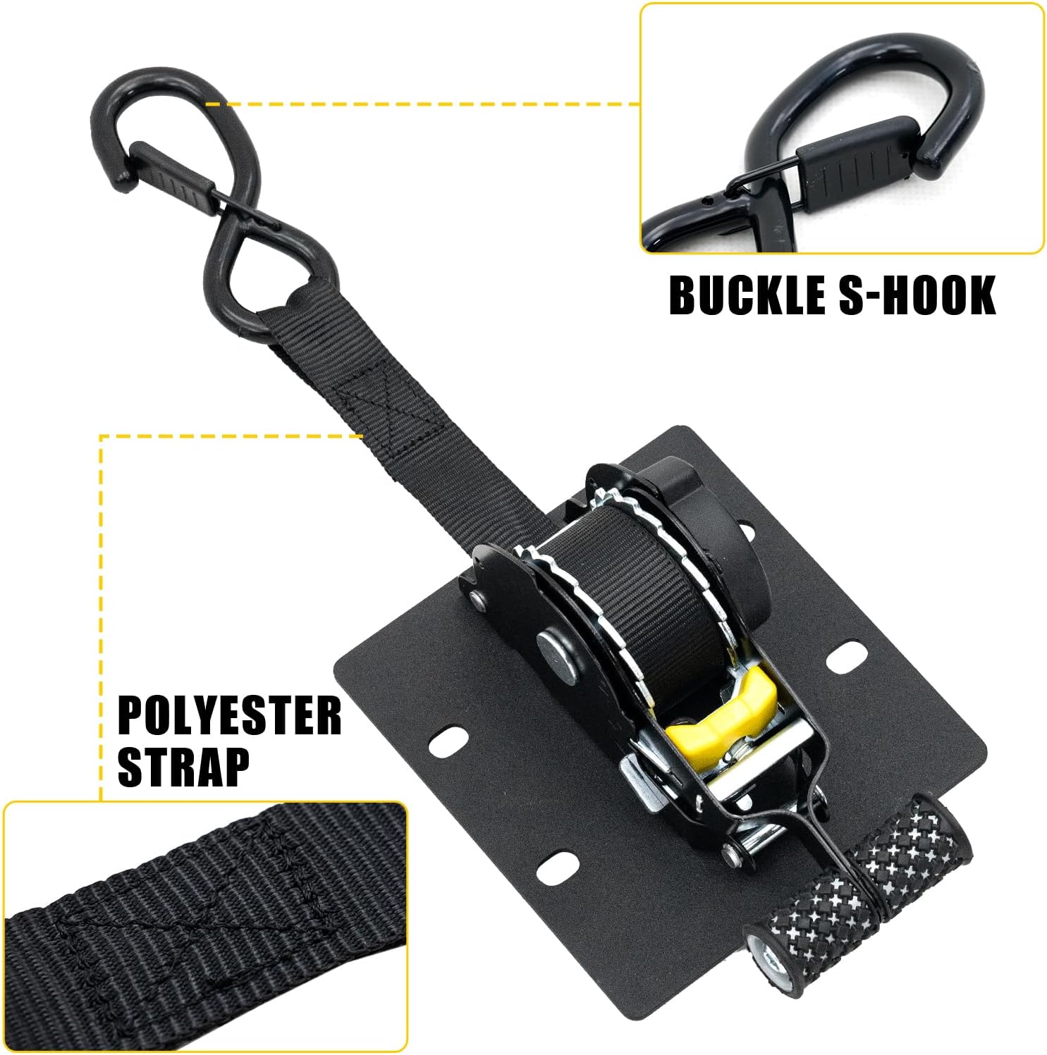 Retractable Ratchet Straps Compatible with 2022-2025 2026 Nissan Frontier Retracting Straps Auto Retract Securing Strap Tie Down System 2PCS for 2024 Frontier Accessories