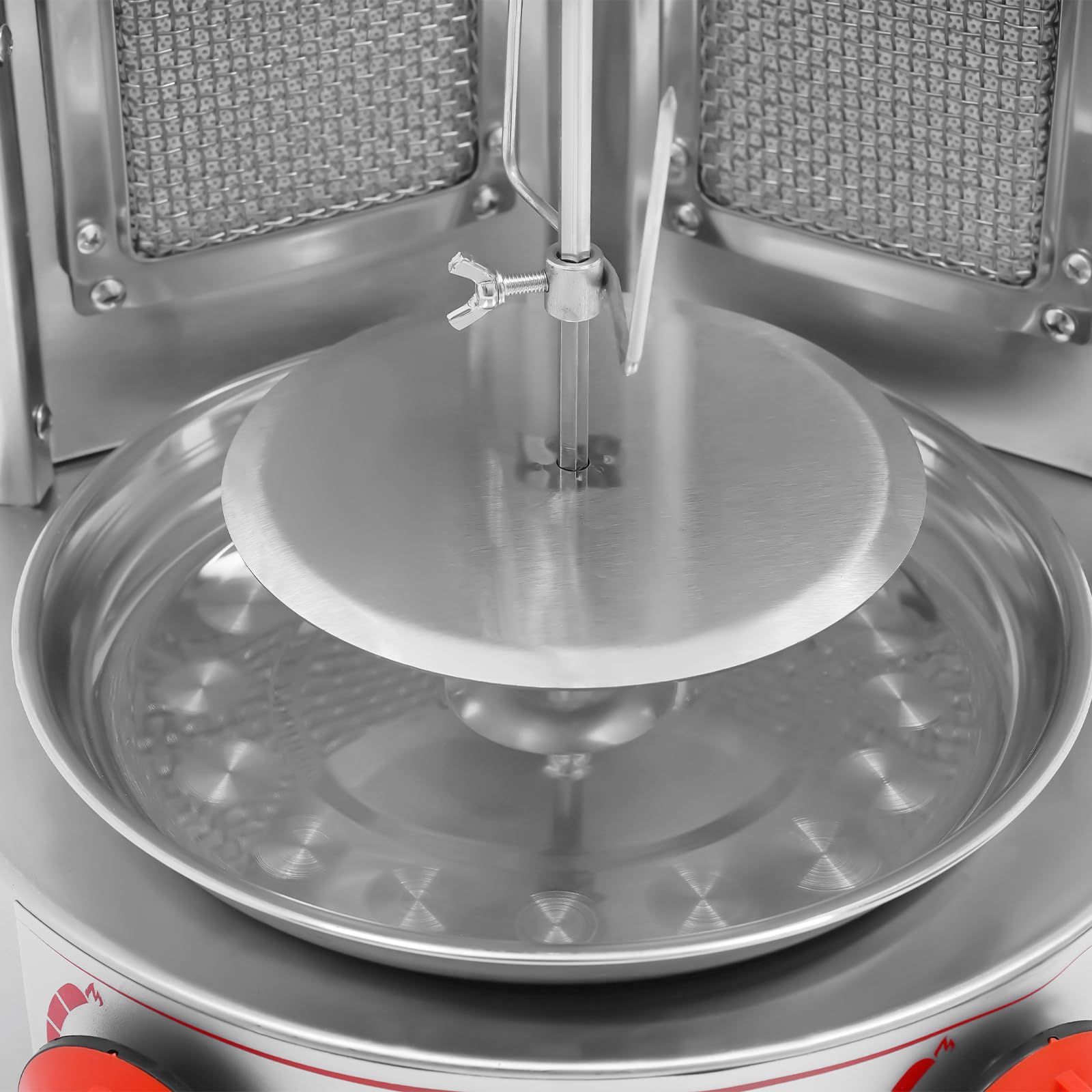 JooWing Vertical Gas Broiler Shawarma Machine Doner Kebab Gyro Grill Rotisserie Oven Meat Broiler with 2 Burner for Commercial Home Restaurant Kitchen