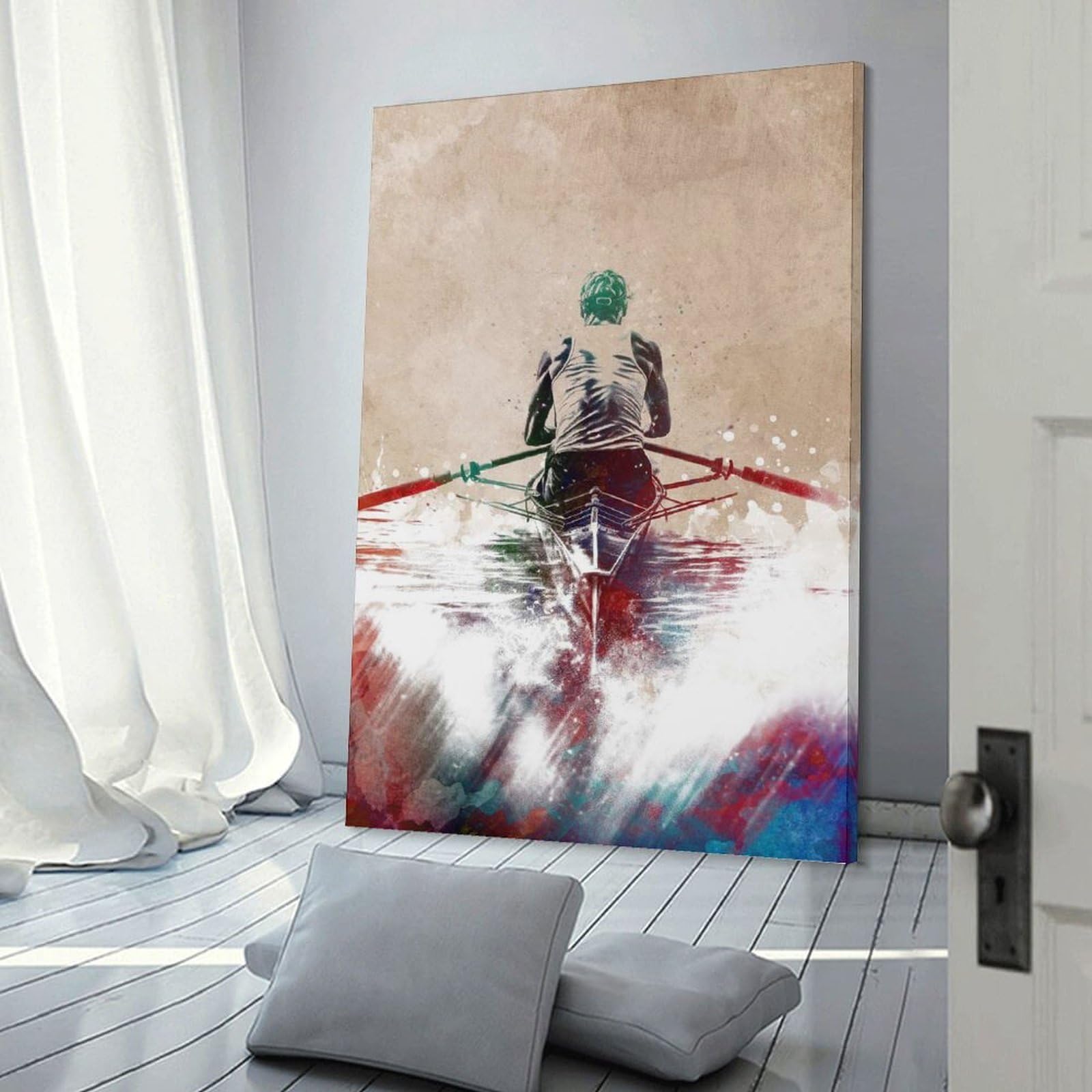 Junmoney Hanging Wall Art Kayaking Sport Art, 16x24inch(40x60cm), for Contemporary Homes, Apartments Or Offices, Stylish Wall Art for Fresh Spaces