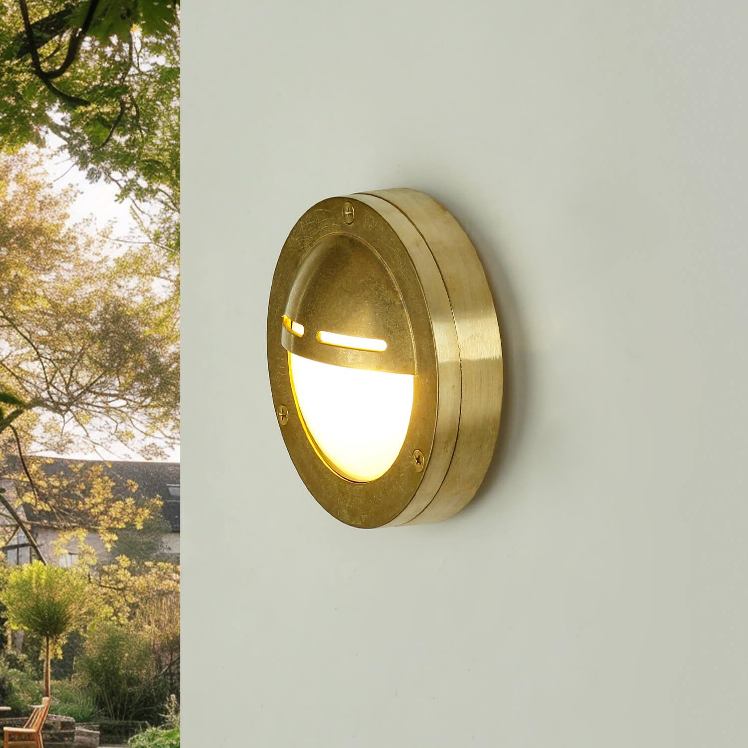 Lampada da parete per esterno AGIA in vero ottone e vetro IP64 resistente alle intemperie G9 variabile cortile giardino casa lampada da parete lampada da parete lampada da nave marittima