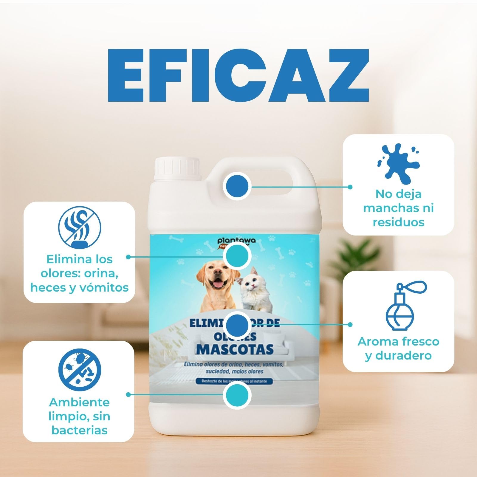 Natychmiastowy odświeżacz powietrza 2L neutralizator enzymatyczny zapach mocz odchody wymioty wewnątrz i na zewnątrz, patio w ogrodzie. Antyzapachowy mocz psy koty. Detergent enzymatyczny dla psów.