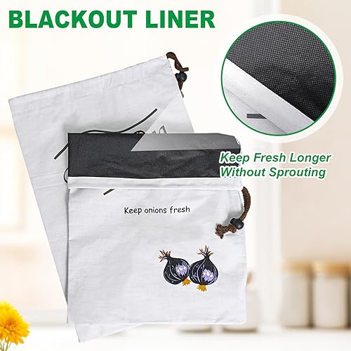 Miniatura 5 de Bolsas de almacenamiento de verduras sin brotes de papa y cebolla - Blanco