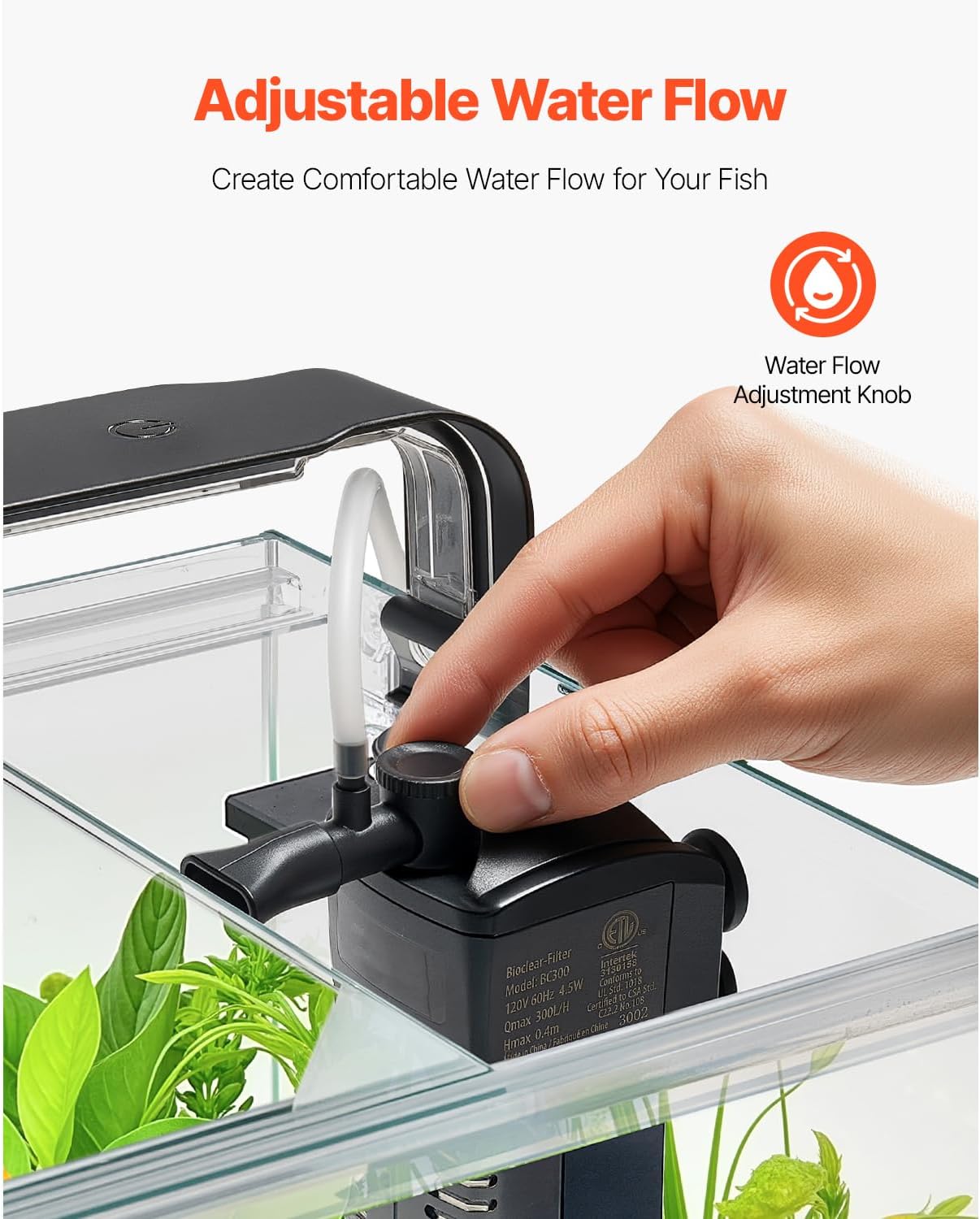 Happybuy 5-Gallon Square Ultra-Clear Glass Fish Tank – Smart Starter Aquarium with 3-Color Adjustable Lighting, Self-Cleaning Filtration System, Ideal for Freshwater/Saltwater Fish in Home & Office