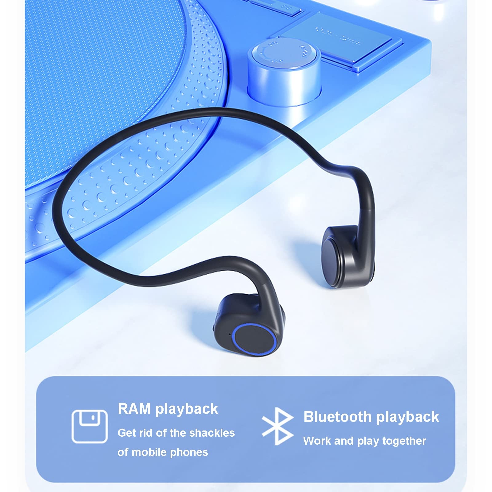 Bezprzewodowe słuchawki Bluetooth 8 GB Odtwarzacz MP3 wiszący do biegania, jazdy na rowerze, siłowni, treningu - Pełna kontrola klawiszy dotykowych