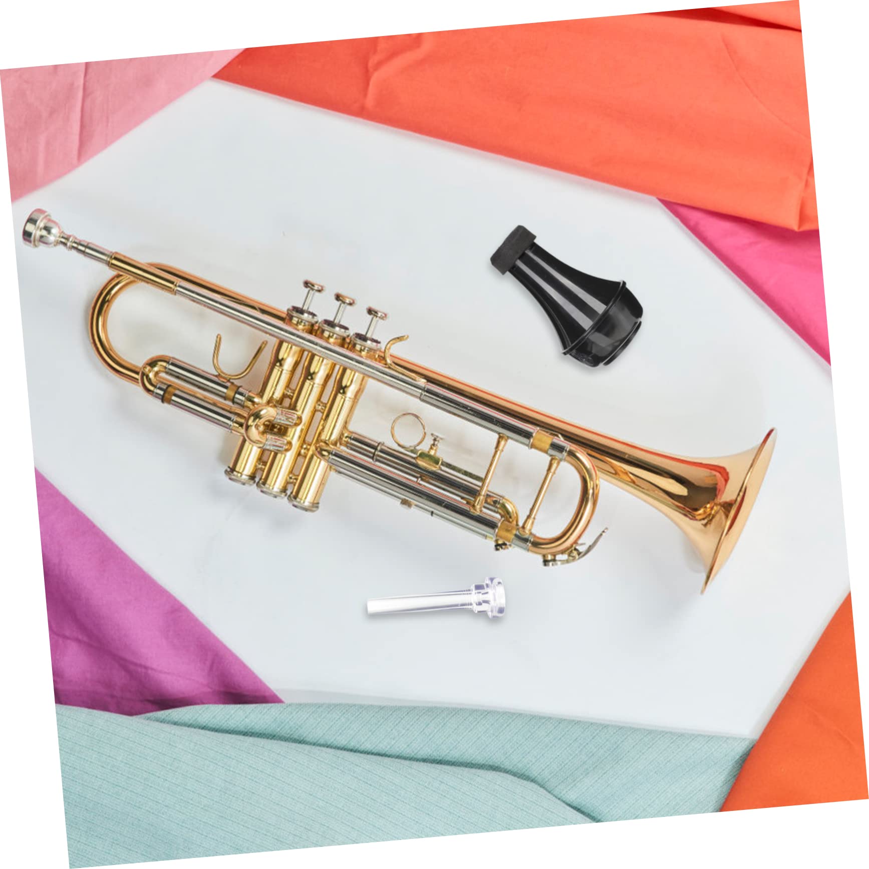 TOYANDONA 3sets Sordina Per Tromba Mute Dritto Compatto Per Praticanti e Musicisti Accessorio Pratico e Leggero Per Tromba Include Bocchino e Sordina Nera