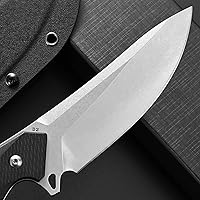 Vista 4 de Eafengrow EF122 Cuchillo de hoja fija D2 con hoja de acero, mango G10, cuchillos de bolsillo, cuchillo fijo, supervivencia, herramientas