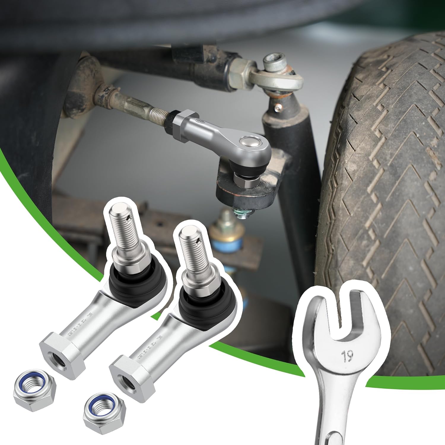 10L0L 2 Pack Ball Joint Tie Rod End Kit 102022601 102288301 Replacement for Club Car Precedent 2004-up & Tempo 2018-up Golf Cart