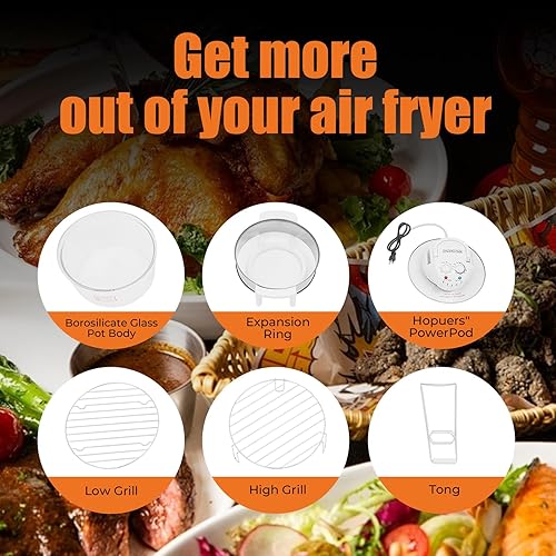 Miniatura 7 de Freidora de aire turbo de 17L, horno de convección, parrilla eléctrica sin aceite, freidora de aire portátil de vidrio, cocina multifunción