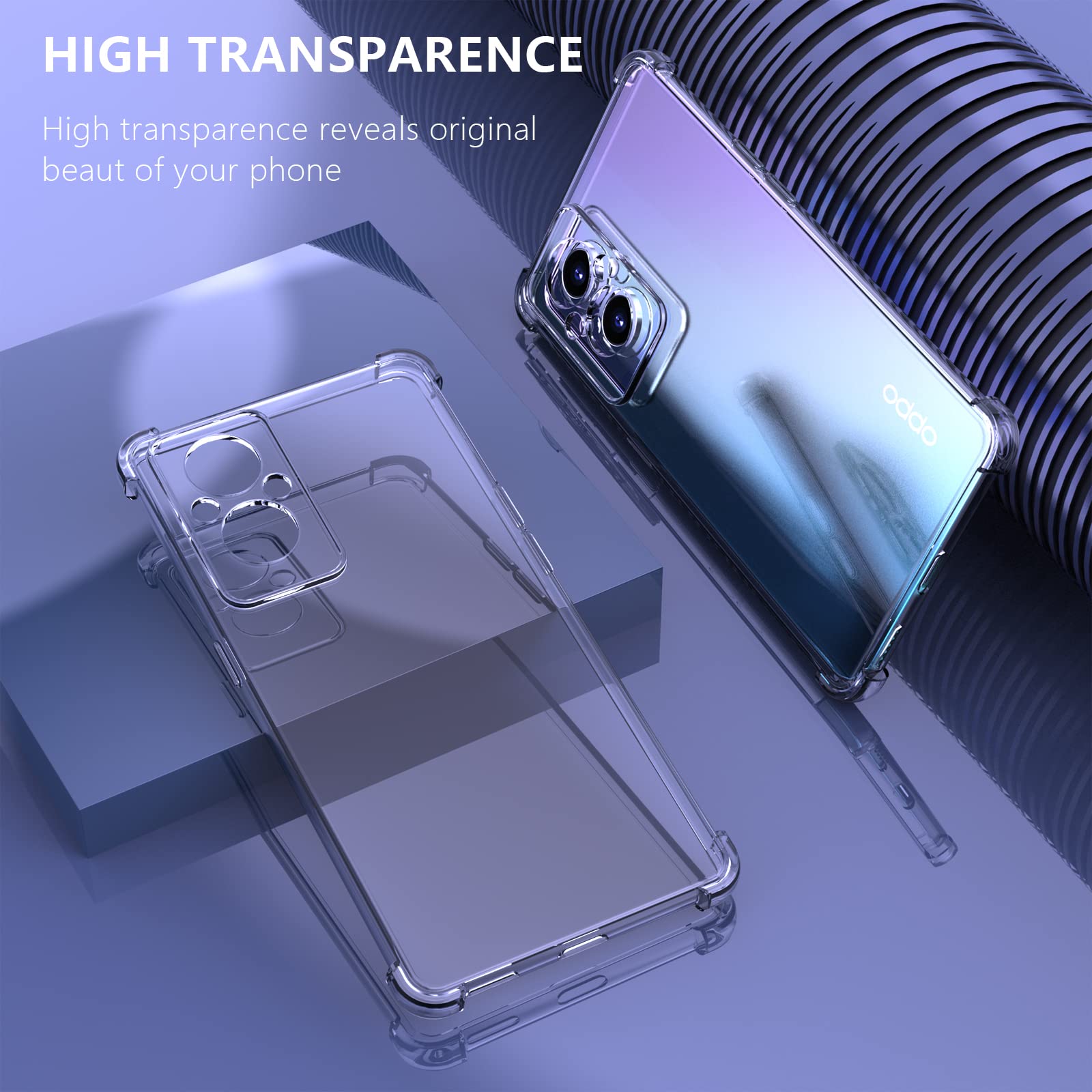 Yarxiawin Custodia per Oneplus Nord N20 5g, Duro Copertura per OPPO Reno 8 Lite 5g Cover Antiurto Rigida Rosa Elegante Leggero Sottile Case Anti-impronta (Blu scuro
